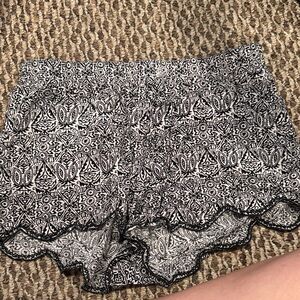 Aeropostale Black and White Patterned Athletic Shorts